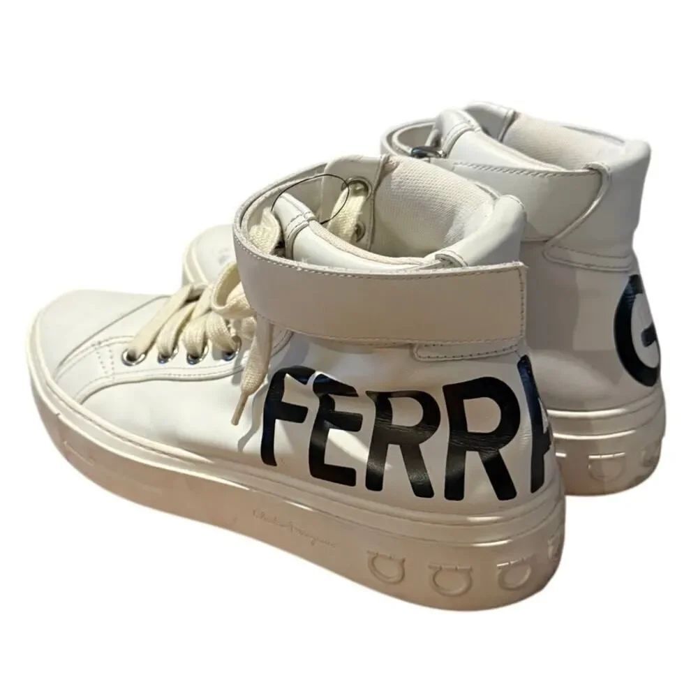 Salvatore Ferragamo AYR 2 High Top Leather Sneaker Men’s 6.5 - Picture 2 of 10